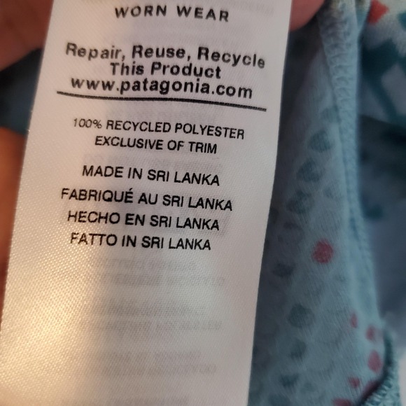 Patagonia Capilene Midweight Shirt Womens Large Blue Pattern Baselayer Hiking - Picture 4 of 7